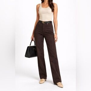 Escada Dark Brown Straight Leg Jeans Size 38 US 6 Quiet Luxury